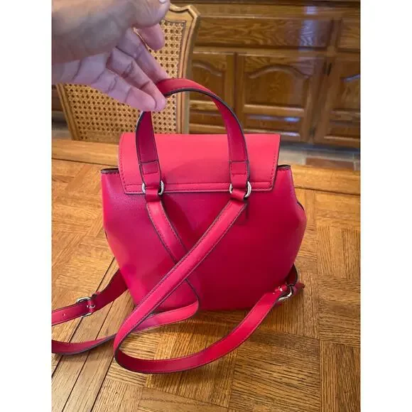 CHAPS VEGAN KEATHER BACKPACK RED - Picture 4 of 7